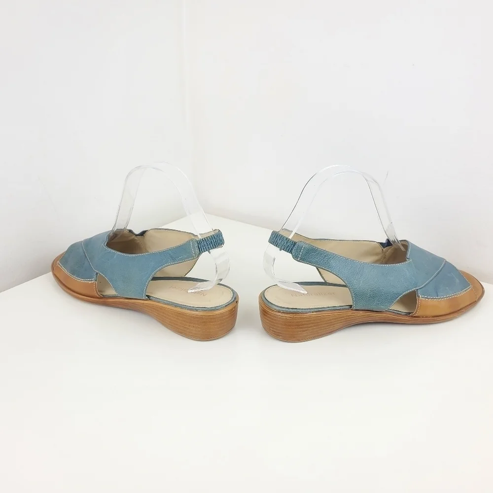Naturalizer women sandals leather made in Brazil size 9W blue - Picture 6 of 9